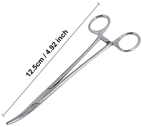 Leosi Pinze emostatiche da 12,5 cm, per cani, gatti ed animali domestici, in acciaio INOX, per la rimozione di peli dalle orecchie, con bloccaggio a cricchetto