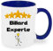 Billard Experte - Kaffeetasse mit Motiv, Tasse mit Druck, auch individuell mit Spruch, Foto, Wunschtext, Wunschname (Blau)