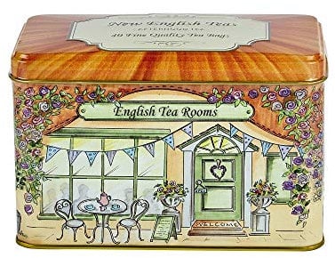 New English Teas Traditional English Tea Room Caddy with 40 English Afternoon Teabags