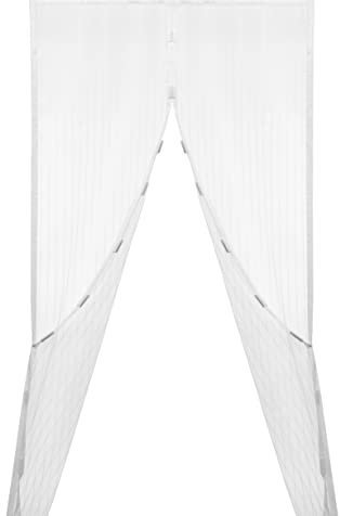 InnovaGoods Cortina Mosquitera-Blanco, 2x (49,5 x 209 cm), Set de 2 Piezas