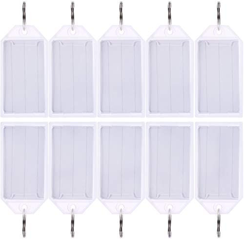 50 Packung Weiß Kunststoff Schlüsselanhänger Mit Split Ring Halter Label Fenster Gepäck Label Tags Schlüsselanhänger