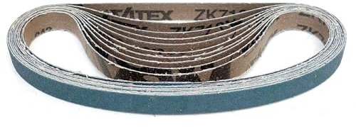 VSM Schleifband ZK713X Zirkonkorund – 13 x 451 mm – Körnung P60 – 10 Stück – für Metall Edelstahl INOX – reißfeste robuste Gewebeunterlage – Profi-Schleifbänder für Bandfeile