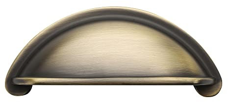 Alzassbg AL3032AB Brushed Antique Brass, 3 Inch(76mm) Hole Centers Cabinet Hardware Bin Cup Drawer Handles Pulls 10 Pack