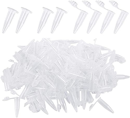 Lot de 100 microtubes de 1,5 ml en plastique transparent avec couvercle