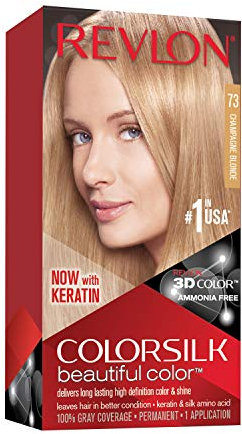 Revlon ColorSilk Permanente Haarfarbe zum Selbermachen, ohne Ammoniak und Keratin, 73 - Champagnerblond - 100 g