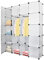 Einfeben Garderobe Kleiderschrank, 20 Würfel DIY Regalsystem Kleiderschrank Offen Kunststoff Garderobe mit Türen Garderobenschrank Weiß 180 x 142 x 37CM