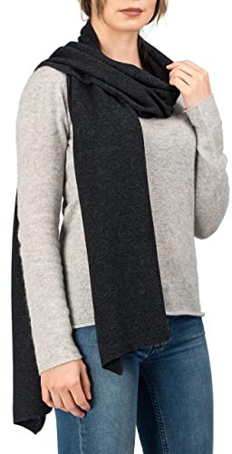 Dalle Piane Cashmere - Schal aus Kaschmir-Gemisch - Made in Italy - Damen, Farbe: Anthrazit, Einheitsgröße