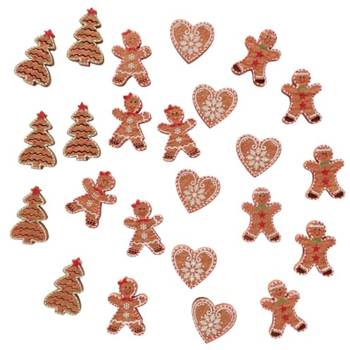24 STK Lebkuchenmann Lebkuchenfrau Lebkuchen Herzen b480 Dekosterne 5cm Weihnachtsdeko Deko Figuren Weihnachten Basteln Dekoration Tischdeko Vintage Nostalgie Lebkuchenfiguren