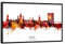 artboxONE Poster mit schwarzem Rahmen 90x60 cm Städte Mainz Germany Skyline Red Name - Bild Mainz