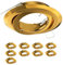 ledscom.de 10 Stück Deckeneinbaurahmen FABI, rund, schwenkbar, gold glänzend