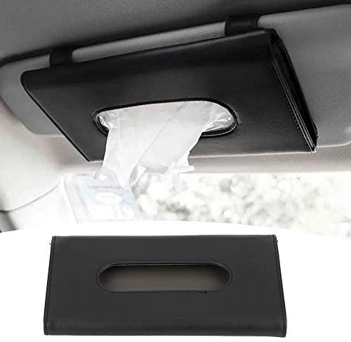 lyrlody Support de Tissu pour Visière de Voiture, Porte Mouchoirs de Voiture en Cuir PU Porte-Papier Hygiénique de Voiture Porte-Serviettes Pare- Boîte de Mouchoirs pour Pare- et