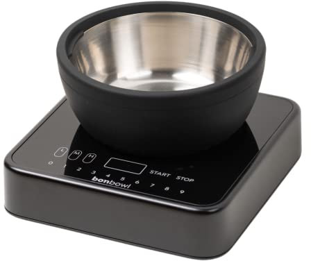 Bonbowl Cooktop + Cookware - Placa de inducción personal para porciones individuales, cocina en dormitorio, tamaño de encimera, eficiencia energética 500 W, tazón grande de 24 onzas