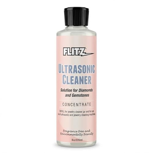 Flitz Ultrasonic Cleaner Solution Concentrate 226ml - Jewellery Cleaner for Silver, Gold, Diamonds, Gemstones, Sterling Silver - Ultrasonic Cleaning Fluid for Rings and Chains - Unscented