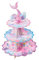 WERNNSAI Mermaid Cupcake Stand - Watercolor Mermaid Party Decorations for Girls 3 Tier Cardboard Cupcake Stand Holder Dessert Tower Ocean Birthday Party Supplies Baby Shower Round Serving Tray Stand