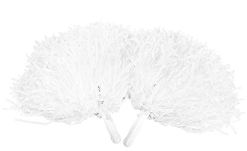 Wakects 2 Stück Multicolor Cheerleading Pom Poms Cheer Pompoms Cheerleader Flower Balls Cheerleading Party Kostüm Sportzubehör(Weiß)