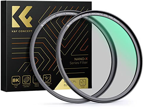 K&F Concept Nano-X Filtro Polarizzatore Circolare Magnetico con Anello Adattatore Magnetico CPL Filter in Vetro Ottico con 24 Strati Nano-Rivestimento per Obiettivo 77mm