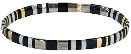 KELITCH Damen Armbänder Tila Perlen Miyuki Perlen Goldene Perlen Elastische Wrap für die Anpassung stapelbar Mode Schmuck Set für Damen