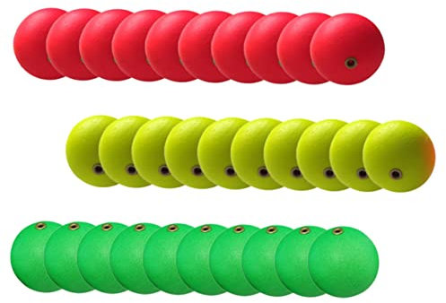 Garneck 30pcs Fishing Float Fishing Foam Indicator Fishing Beads Eva Foam Floats Fishing Tackle Bobbers Fishing Tackle Accessoriess Bass Fishing Line Professional Bobbers Luoyang Spherical