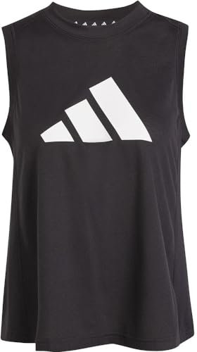 adidas Damen Train Essentials Big Performance Logo Training Tank Top Tanktop, Black/White, L