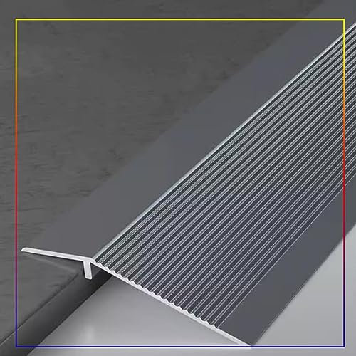 TOCTUS ÜBergangsprofil, Aluminium Übergangsleiste Für Lücken, Boden Abdeckleiste, Rampe Von Holz Zu Fliesen, Bodenabdeckungsleiste Türschiene, Für 1–4 cm Höhenunterschied (Color : Matte Gray)