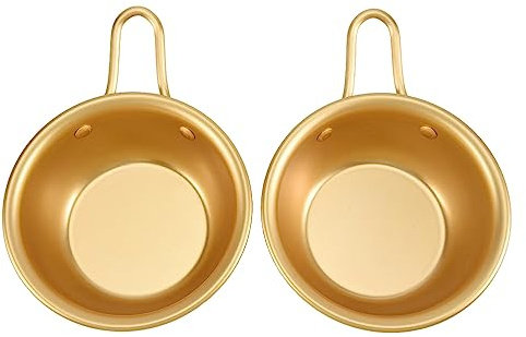 Nagoyuki 2PCS Makgeolli Bowls Aluminum Korean Traditional Bowls for Korean Raw Rice Wine