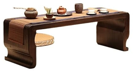 GRFIT Rustikaler Beistelltisch Chinesischer antiker Qin-Tisch aus Holz, Möbel for Teezimmer, traditioneller Holzbodentisch Runde Akzenttabelle (Size : Table)