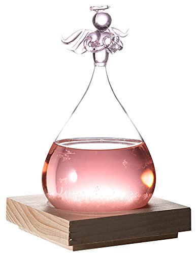 AUNMAS Sturmglas, Wettervorhersage, Sturmglas, Glasflasche, Innovative Engelsform für Dekoration, Zuhause, Büro, Ornament, Valentinstag, Geburtstagsgeschenk (weiß) (Pinks)