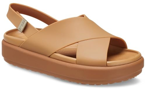 Crocs Damen Brooklyn Luxe Cross Strap Sandals, Tan/Hellbraun, 39 EU