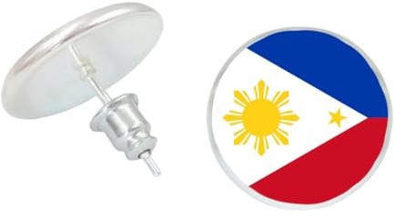 Ohrstecker Mit Flagge Der Republik Der Philippinen – Patriotische Ohrstecker Mit Flagge Der Philippinen,Kreative Ohrstecker Mit Ländermotiven,Hip-Hop-Modeschmuck Mit Nationalflagge Für Frauen