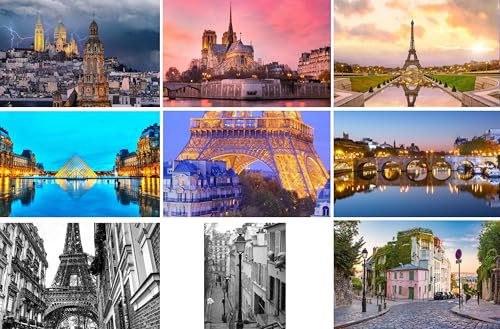 Fotografie Torsten Ackermann Postkarten-Set Paris: 9 einzelne Karten/Ansichtskarten - Fotos Bilder: Eiffelturm Sacre-Coeur Montmatre Arc de Triomphe Museum Louvre Kathedrale Notre Dame