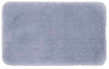 Gözze - Deluxe Badteppich mit extra hohem Flor, 100% Polyester (Mikrofaser), Mit Antirutschbeschichtung, 70 x 120 cm - Silber