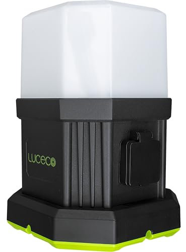 Luceco LED Herculous Open Area High-Output Work Light with 13A UK Power Socket and USB Outlets, 2 Light Modes, Carry Handle and Hook, Inspection Light, IP54, IK07, 66W, 7150lm, 6500K, LWHOA70G65UK