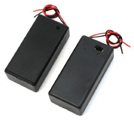 GROCKSTR Lot de 2 boîtiers de rangement pour piles 9 V avec interrupteur marche/arrêt