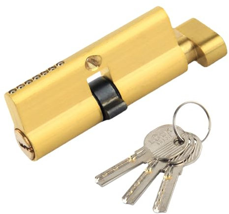 Cylindre Serrure 30T/30mm Serrure à Barillet De Porte Euro Avec 3 Clés Cylindre à Bouton 70mm Barillet De Serrure Haute Sécurité Barillet Porte d'Entrée Anti Crochetage, Anti Perçage, Anti-Claquement