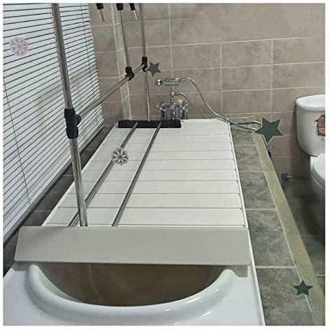Badewannenablagen, Breite 80 cm, Badewannenabdeckung Für Badezimmer Zu Hause, Faltbare Badewannenablage, Staubdichte Und wasserdichte PVC-Badewannen-Isolierplatte, Leicht Zu Reinigen (80 X 178 X 1,1