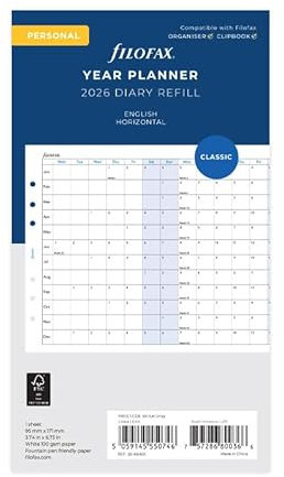 Filofax Personal english HORIZONTAL PLANNER 2026