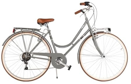 Via Veneto the Original - Damenfahrrad Condorino Lady 28 Zoll, 6-Gang-Schaltung, Größe 46, walantengrau, Retro Vintage Citybike aus Stahl | VV601L