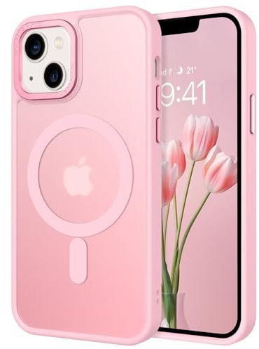 GaoBao Strong Magnetic for iPhone 13 Mini Case, Slim Fit iPhone 13 Mini Phone Case [Compatible with MagSafe] Classic Shockproof Translucent Matte Protective Cover for iPhone 13 Mini 5.4, Tender Pink