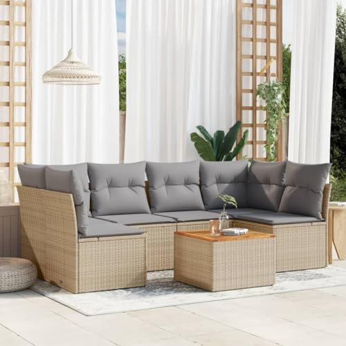 Festnight Gartenlounge mit Stauraum Rattan Garten Loungemöbel Set Ecksofa Garten Lounge Sofa Outdoor Polyrattan Gartensofa Terrasse Ecklounge Terrassenmöbel Gartenmöbel