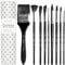 ARTEGRIA Watercolor Brush Set, 9 Professional Soft Synthetic Squirrel Paint Brushes, Including Round Detailers, Flat Wash, Rigger, Rake, Fan, Angled Shader