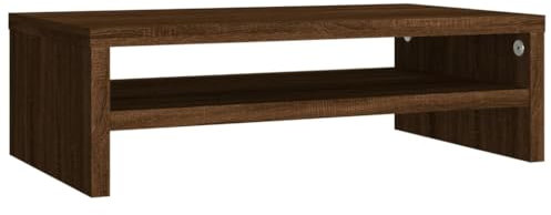HETFTJN Tv Tisch Tv Sideboard Wohnzimmer Beistelltisch Klein Fernseher Tisch Modern - Monitorständer Braun Eichen-Optik 42x24x13 cm Holzwerkstoff für Büro Gästezimmer Ausstellungsraum