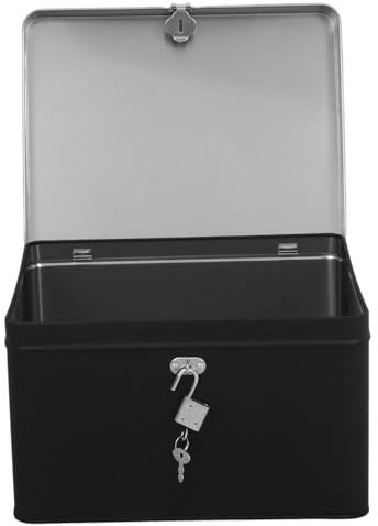 Cabilock Metall-aufbewahrungsbox Mit Schloss Quadratische Blechdose Weißblechbehälter Mit Deckel Kleiner Metallcontainer Für Kekse Tee Oder Bonbons Robuste Und Verschließbare Aufbewahrungsl