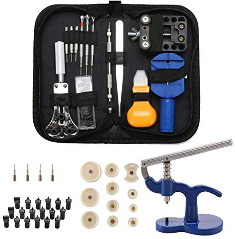 Watch Repair Kit,Watch Band Link Pin Tool Set with Carrying Case,Watch Battery Replacement Tool Kit Include Watch Press Tool,Spring Bars,Case Opener
