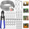 MWZEAUL 35m Cable Acero Alambre Plastificado,74pcs Kit de Cable Acero 3mm con Corta Cables,Tensor Cable Acero,para Cuerda Tendedero Exterior,Cable Cortina,Soporte Planta,Toldos,Plantas Trepadoras