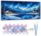 Malen Nach Zahlen Erwachsene Winterlandschaft Malen Nach Zahlen 20x40cm Paint by Numbers Anfänger Kinder, Malen-Nach-Zahlen ab 9 Jahre Mädchen Geschenke, DIY Ölgemälde Bastelset Wohnzimme Wanddeko C-7