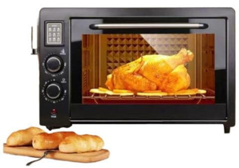JCDZSW Forno Elettrico da Tavolo da 48 Litri, Forno da 1800 W, Temperatura Regolabile 0-250 ℃, Timer da 60 Minuti, Tubo di Riscaldamento a Infrarossi, Incluse Teglia e Griglia, Adatto per Cottura