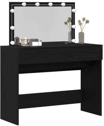 vidaXL Dressing Table Black Oak 100 x 40 x 120 cm Engineered Wood