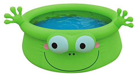 Jilong Frog Pool Ø 175 x 62 cm Quick-Up Kinderpool im Frosch Design Planschbecken Kinder Schwimmbecken Schwimmbad für Garten und Terasse