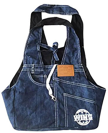 Eizur Denim Single-Schulter Sling Bag Haustier Hund Hundetasche Carrier Tragbar Draussen Reise Tragetasche Umhängetasche Handtasche für Hunde Katzen Hündchen Kleintiere Größe 33*17*53cm--Dunkelblau