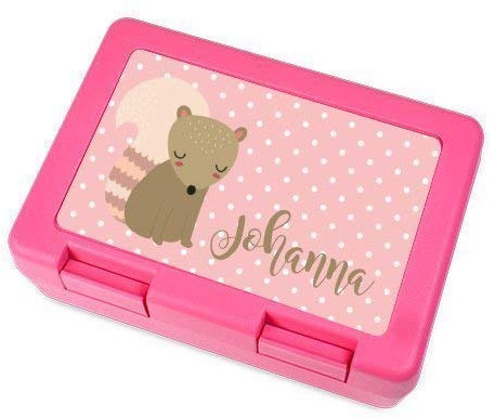 Brotdose für Mädchen mit Tiermotiv und Namen, Personalisierte Lunchbox für Kinder, besondere Geschenkidee zum Kindergeburtstag, den Kindergarten, zu Weihnachten uvm.